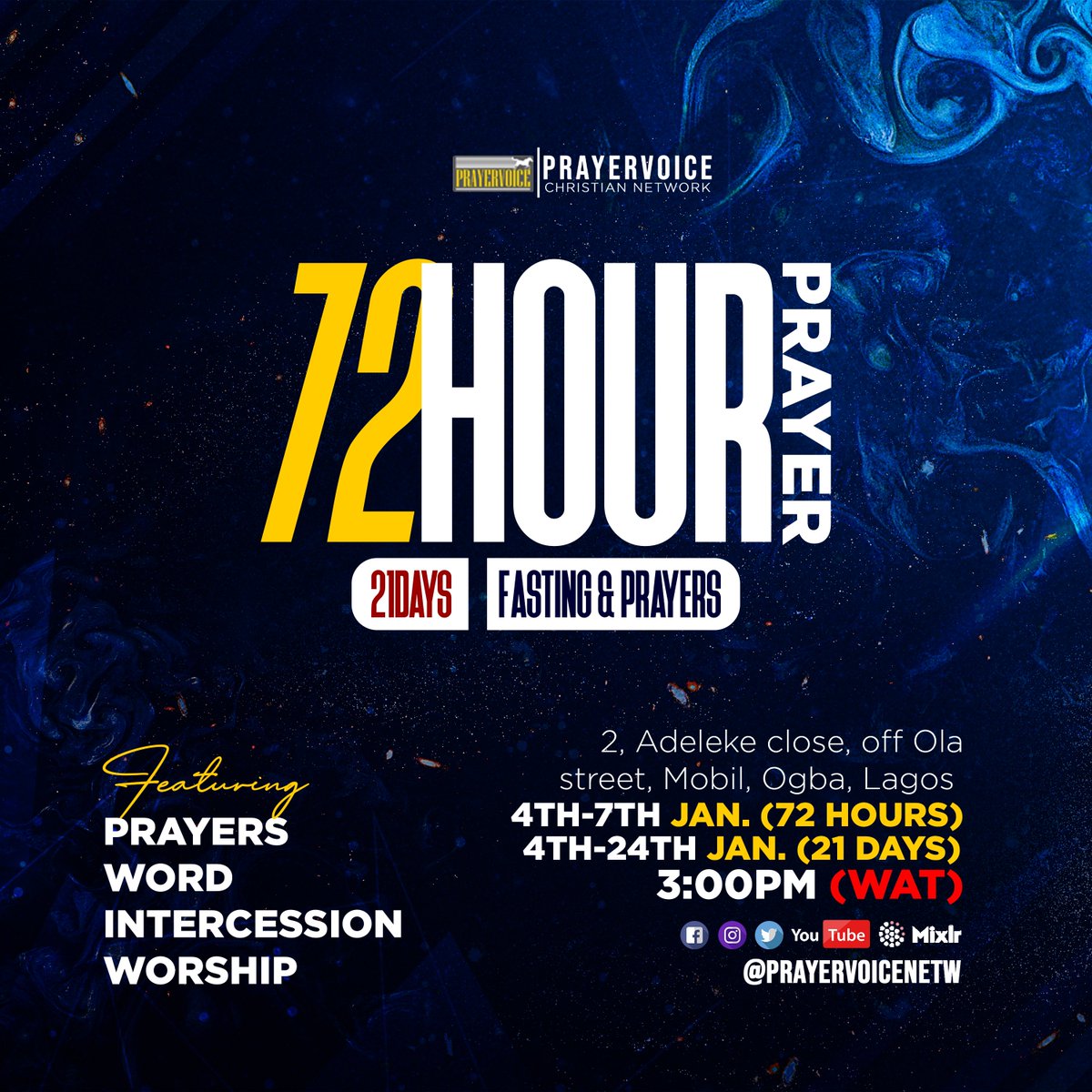 WeAreTDCI's tweet photo. #ThisJanuary #72HourPrayer https://t.co/722uunGQfP