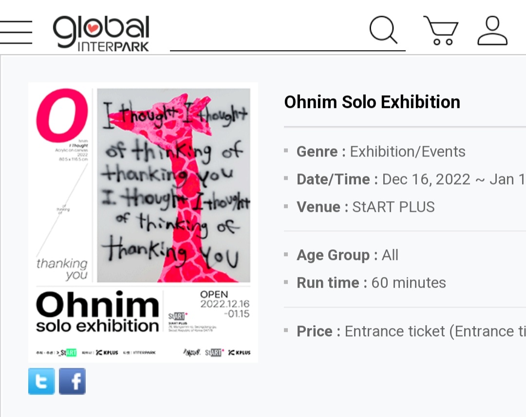 [𝗧𝗵𝗮𝗻𝗸𝗶𝗻𝗴 𝗬𝗼𝘂 – 𝗢𝗵𝗻𝗶𝗺 𝗦𝗼𝗹𝗼 𝗘𝘅𝗵𝗶𝗯𝗶𝘁𝗶𝗼𝗻] 🎟 Glofans can purchase tickets at "GLOBAL INTERPARK".

👉🏻 globalinterpark.com/detail/edetail…

#MINO #송민호 #WINNER #위너