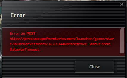 FlameIsNotMe's tweet photo. @tarkov launcher is giving me this error https://t.co/qDbBf2lJ1m