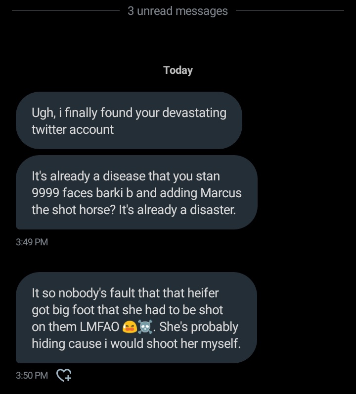 cardi_moneybag's tweet photo. I defended Megan in class weeks ago and one of the garbz in college sent me this today😫😫. No matter what h0e, i wil forever #standwithMegan https://t.co/hABolvLuS8