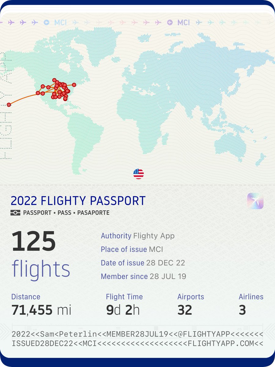 PeterlinHD's tweet photo. Well 2022 flying season is over for me and there was a lot more time on a plane this year vs 2021 #TravelLife https://t.co/LX5SF66hfb