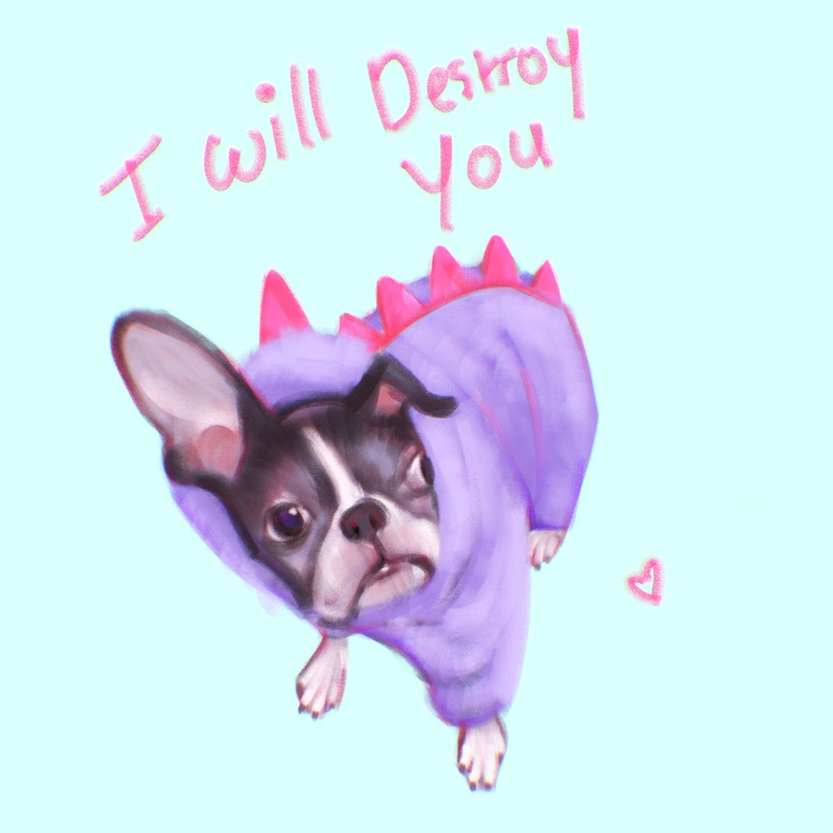 How dare?😒
Pup got this dino onesie from our friends for xmas. She was not impressed!

I've been really unwell lately due to some on going health issues, and haven't been up to doing anything except laying down. This little sketch cheered me up - hope it cheers others up too🖤