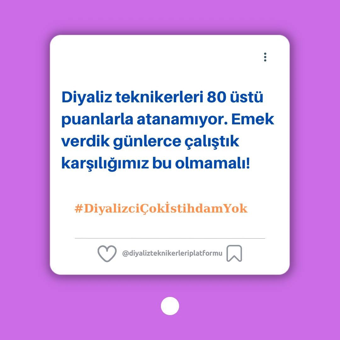 <a href="/GokmenTurkkani/">Gökmen TÜRKKANI</a> Diyaliz teknikerlerine verilen istihdam sözü göz ardı edilemez. 30 bin diyaliz teknikeri yönetmeliğin uygulanmasını bekliyor.
<a href="/drfahrettinkoca/">Dr. Fahrettin Koca</a>
#DiyalizciÇokİstihdamYok