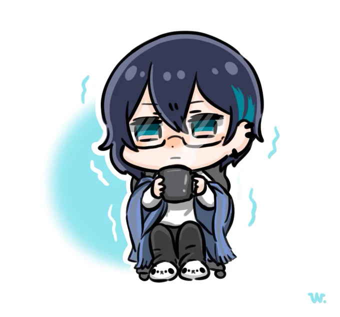 黛くんvs寒さ (想像) #灰画 