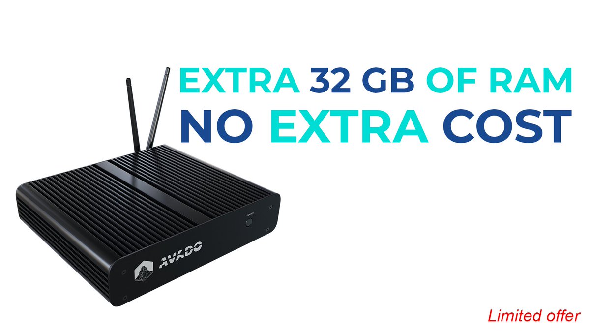 AvadoAg's tweet photo. A late Christmas gift from our US Distributor! 

Until the end of the year (or until we run out of stock), the i7 4TB units will get an additional 32GB of RAM for free!! 🤯
(applies to US and Canadian residents only)

Limited offer. Get it here:
https://t.co/rmVbsnS3lV https://t.co/fgIRJpgeiD