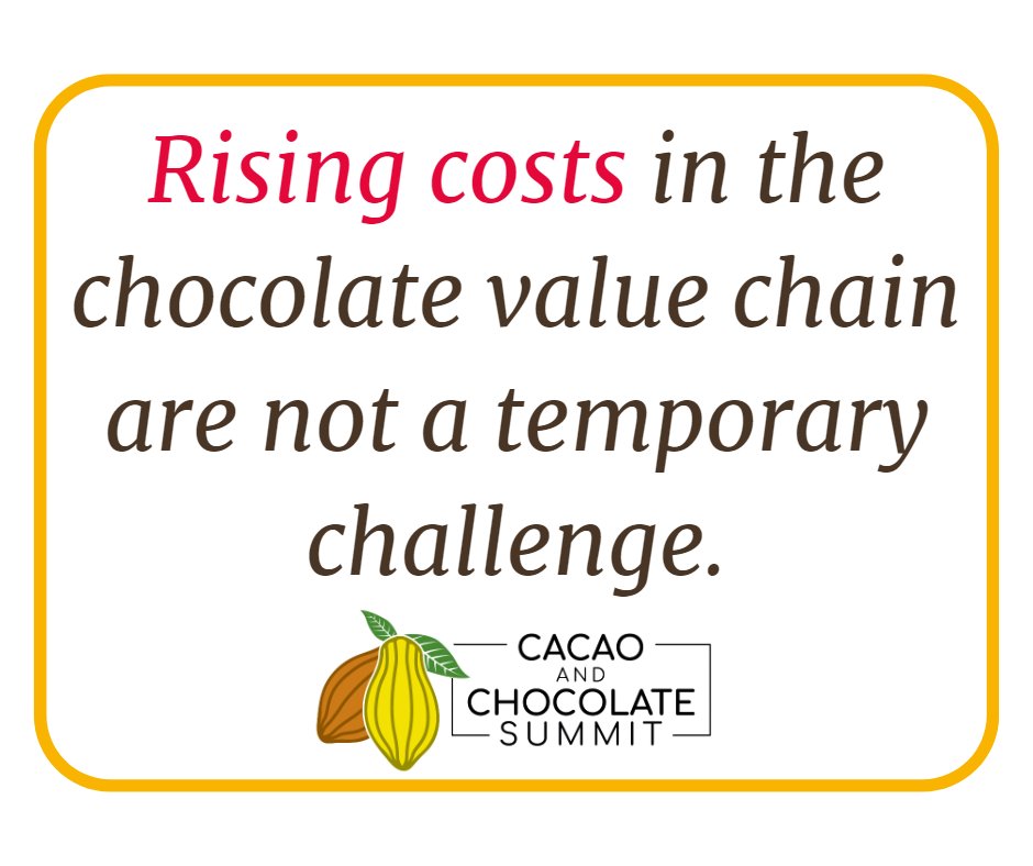 CacaoChocSummit's tweet photo. The cost of chocolate: Rising costs in the chocolate value chain are not a temporary challenge. Chocolatiers have already experienced this firsthand during the pandemic. However, they are aware that this challenge is likely to continue.

@ConexionChoc 
@rikoltoLA
@FCIA_org https://t.co/xAn90uj3S1