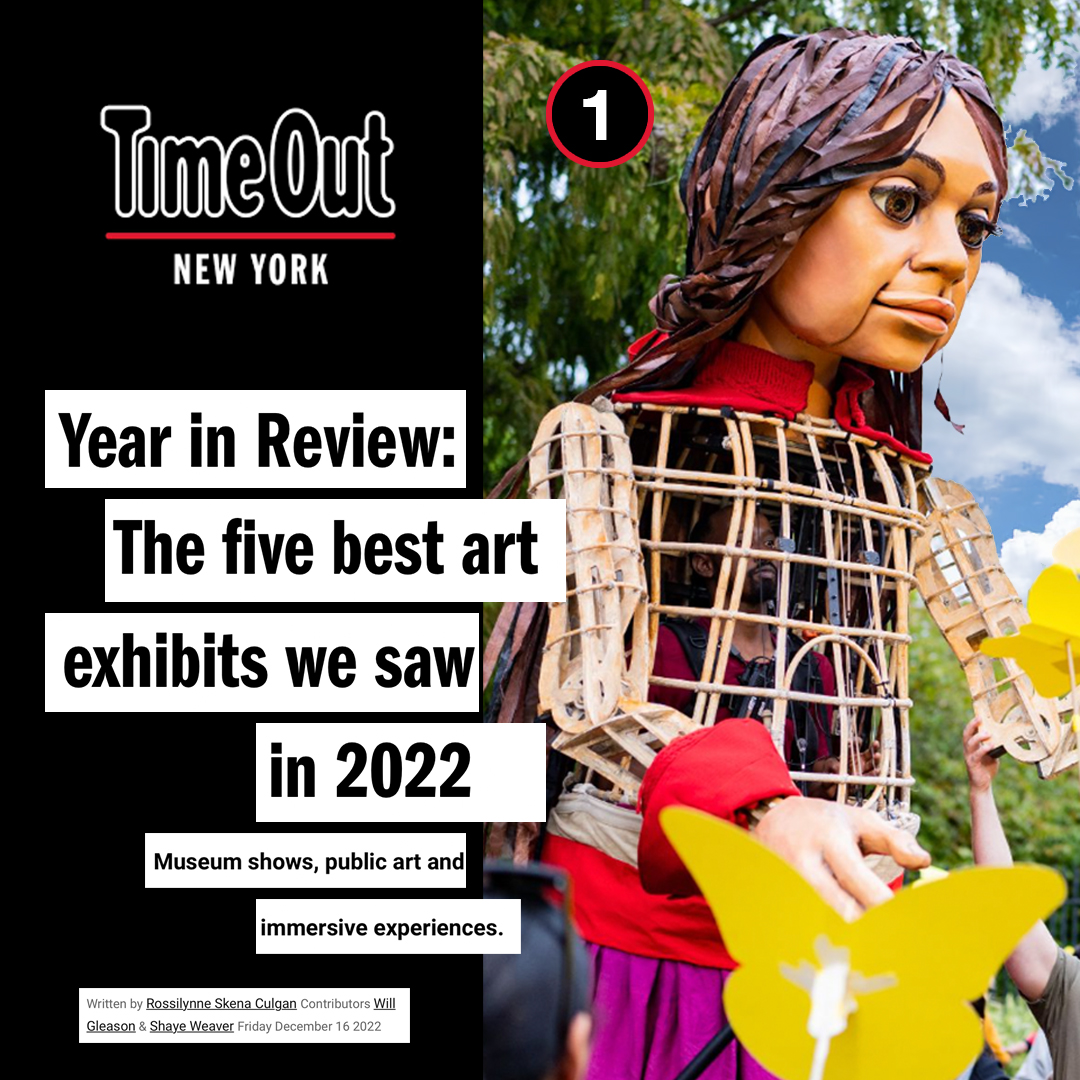 Thank you, <a href="/TimeOutNewYork/">Time Out New York</a>, for naming #LittleAmalWalksNYC the number one art exhibition of 2022! We are particularly honored by this distinction as it highlights New York City's tremendous diversity and wealth of cultural resources. 

Read the article: timeout.com/newyork/news/y…