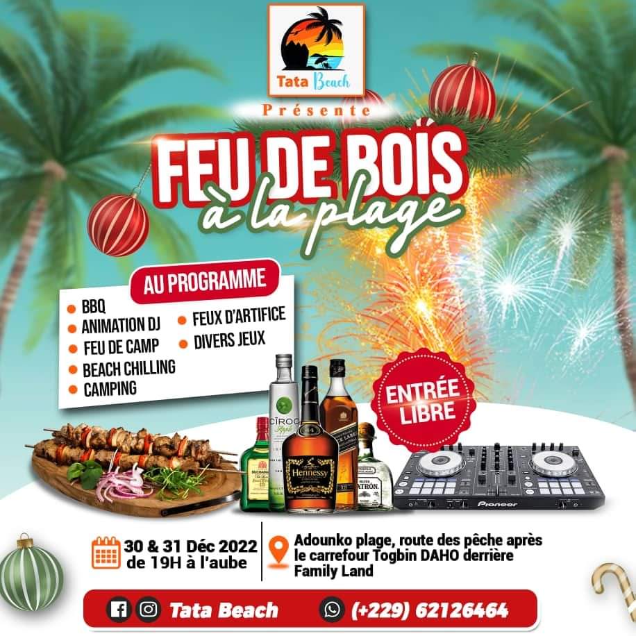 jesuisbeninois's tweet photo. Ne restez pas en marge de l'événement le plus fabuleux qui vous permettra de clôturer l'année en beauté !
#LE_FEU 🔥DE BOIS À LA PLAGE 🏖️⛱️
organisé par #TATABEACH les 30 et 31 décembre à la plage à partir de 19H .
⤵️⬇️ https://t.co/qyPmotkkWO