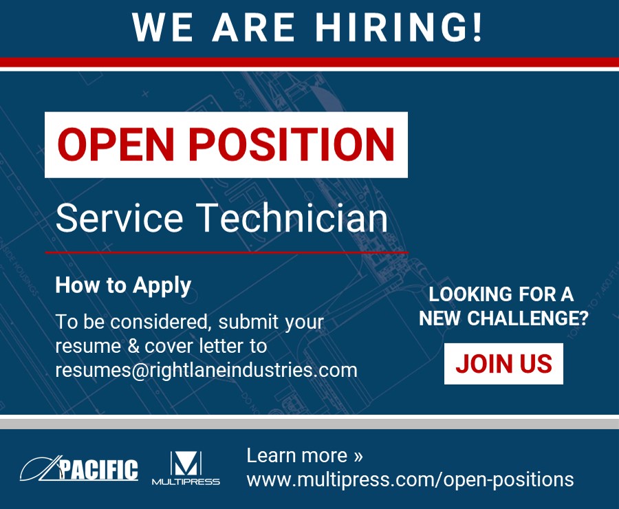 multipressusa's tweet photo. #HIRINGNOW We are seeking a highly motivated &amp; skilled Service Technician to service &amp; install hydraulic press machinery. To be considered, please submit your resume &amp; cover letter to resumes@rightlaneindustries.com. See full job description at https://t.co/43Vj7z0nlH. https://t.co/k5hlGGj2xE
