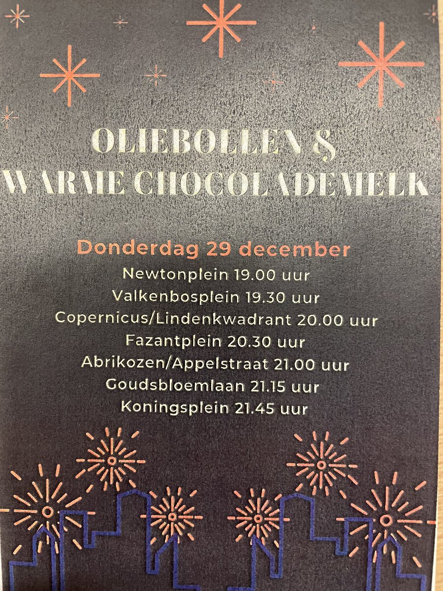 Vanaf donderdag 29 dec. worden er oliebollen en warme chocolademelk uitgedeeld op verschillende jeugdlocaties van Segbroek. <a href="/POL_Segbroek/">Politie Basisteam Segbroek</a> @DeSegbroeker22   <a href="/GemeenteDenHaag/">Gemeente Den Haag</a> <a href="/WijkzSegbroek/">WijkzSegbroek Welzijn</a>