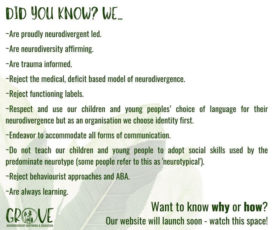 GrOve_Org's tweet photo. Want to know how and why? Watch this space! Our website and newsletter will be launching soon. #autism #autistic #neurodiversity #neurodivergent #actuallyautistic #autisticled #neuroaffirming #neuroaffirmative https://t.co/UbSfuNm0bE