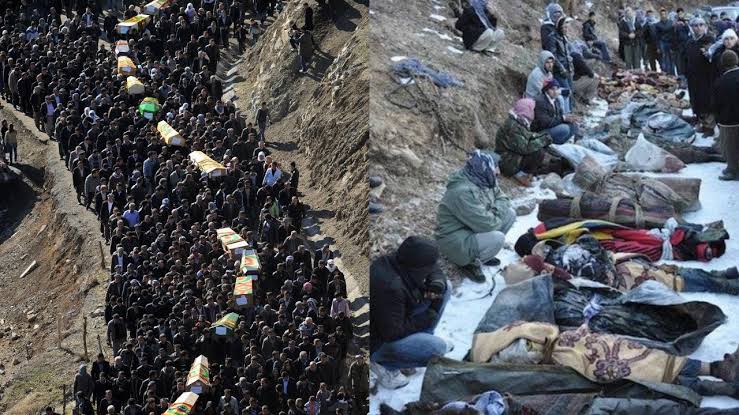 Grup_YORUM's tweet image. &quot;Uludere, uludere 
kan karıştı göçlerime
34 canımı aldın
varamadan Roboski&apos;ye&quot;

11 yıl önce bugün 34 insanımız katledildi katilleri hala cezalandırılmadı!
Unutmadık, unutturmayacağız!
#RoboskiİcinAdalet