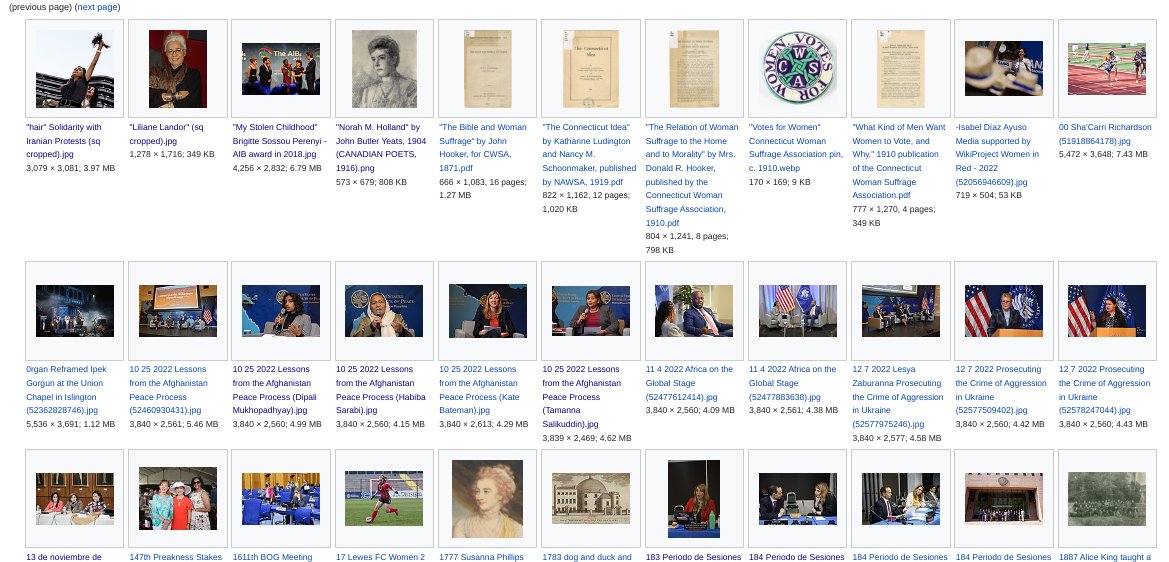 We write articles about women on Wikipedia. Some of our volunteers do a new woman every day, others clap! thx - but we also curate free to use images. This year we have broken the 10,000 image line. #NewYearsResolution? Find out abt <a href="/creativecommons/">Creative Commons</a> 
commons.wikimedia.org/wiki/Category:…