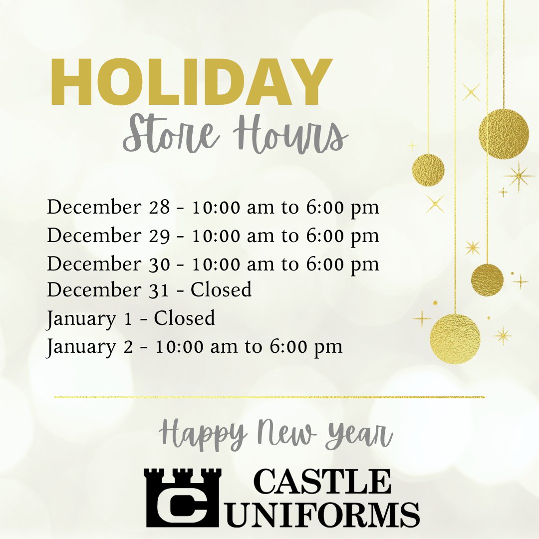Holiday Store Hours!