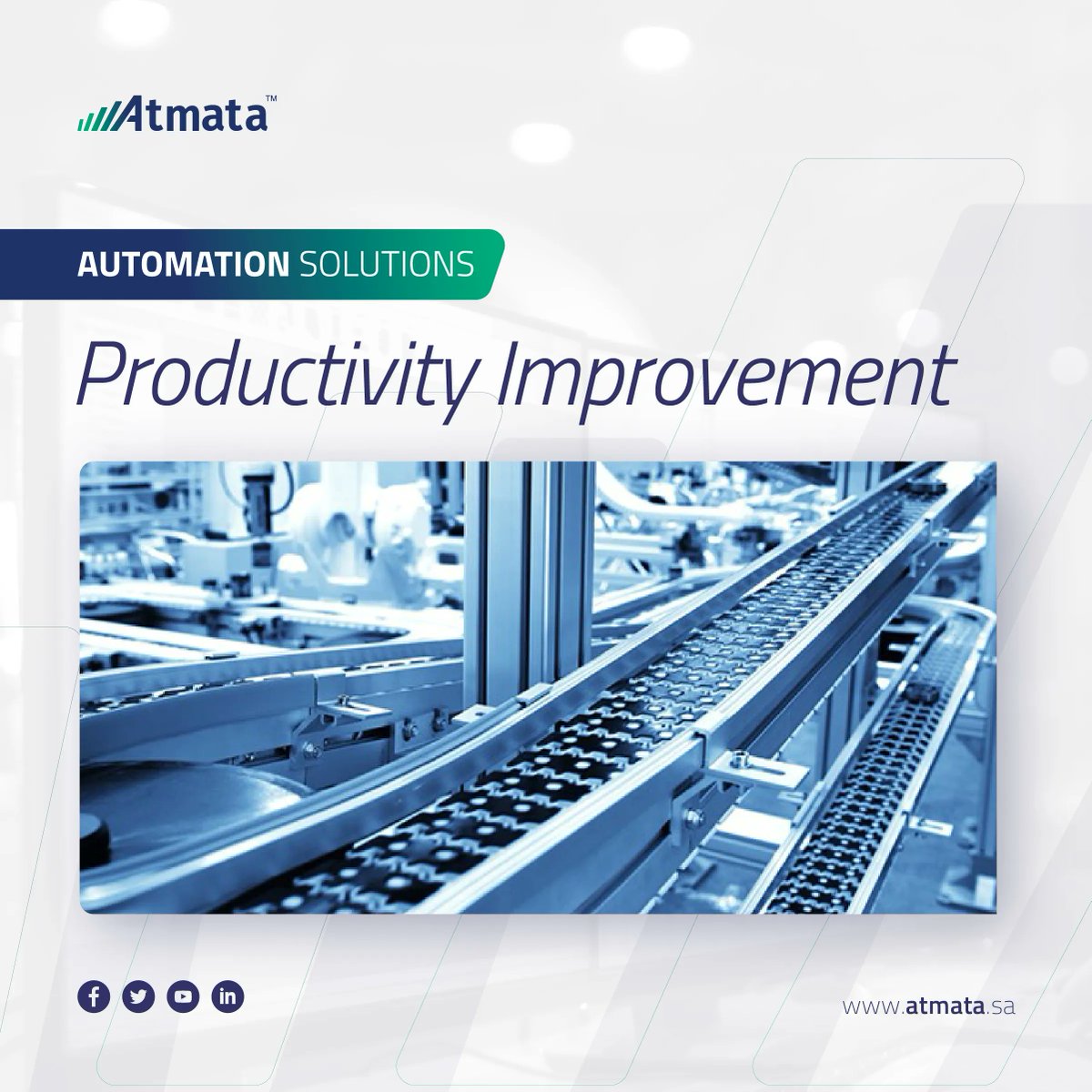 Atmata_sa's tweet photo. Automated production systems improve #productivity, enhances industrial competitiveness. With the integration of devices and software for drives, motion control, controllers and sensors, in addition to the #aluminum profiles, jigs, and fixtures. 
#R&amp;D #AutomationSolutions #Atmata https://t.co/vYkSMMU1N9