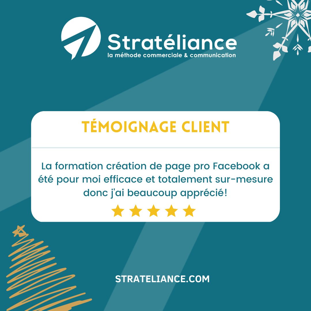 Avis client ⭐️ ]
Merci pour votre retour.

Chez Stratéliance nous nous adaptons pour répondre à tous types de demandes.

Pour consulter davantage d'avis :
lnkd.in/edUvxkid 👈

#entreprise #recommandation #avis #business #entreprenariat #coaching #formation