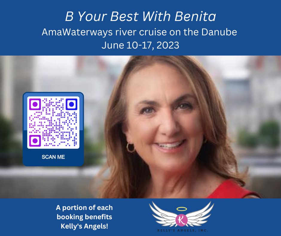 Set sail for fun and adventure—and help Kelly’s Angels in the process! Join Kelly’s Angels volunteer board member, former TV news anchor, and life coach Benita Zahn for a river cruise on the Danube. A portion of each booking will benefit #KellysAngels. sarahsworldtravels.com/post/b-your-be…