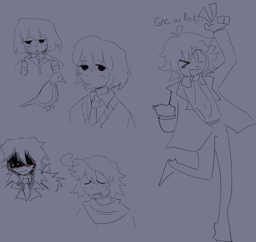 juscrow's tweet photo. quick hatoful boyfriend doodles https://t.co/hV0uVzmwCP