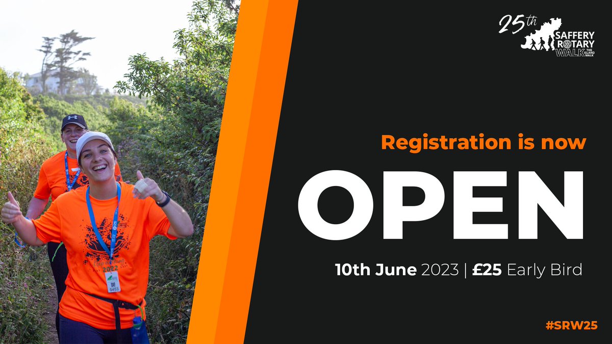 Registrations for the 2023 Saffery Rotary Walk on the 10th of June are officially open! We would love to see you take part in this special year. Sign up now and enjoy an Early Bird rate: safferyrotarywalk.org.gg