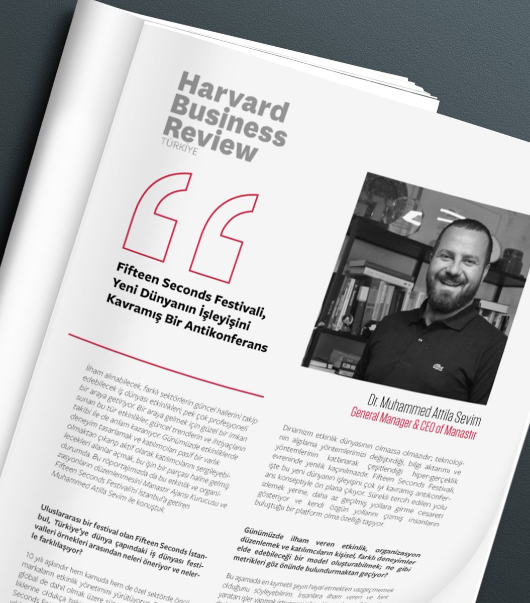 General Manager'ımız Muhammed Attila Sevim ‘’Fifteen Seconds Festivali, Yeni Dünyanın İşleyişini Kavramış Bir Antikonferans’’ diyor.😎

Hbr Türkiye’nin Muhammed Attila Sevim röportajını okumak için tıkla 👉🏻 hbrturkiye.com/.../fifteen-se…...