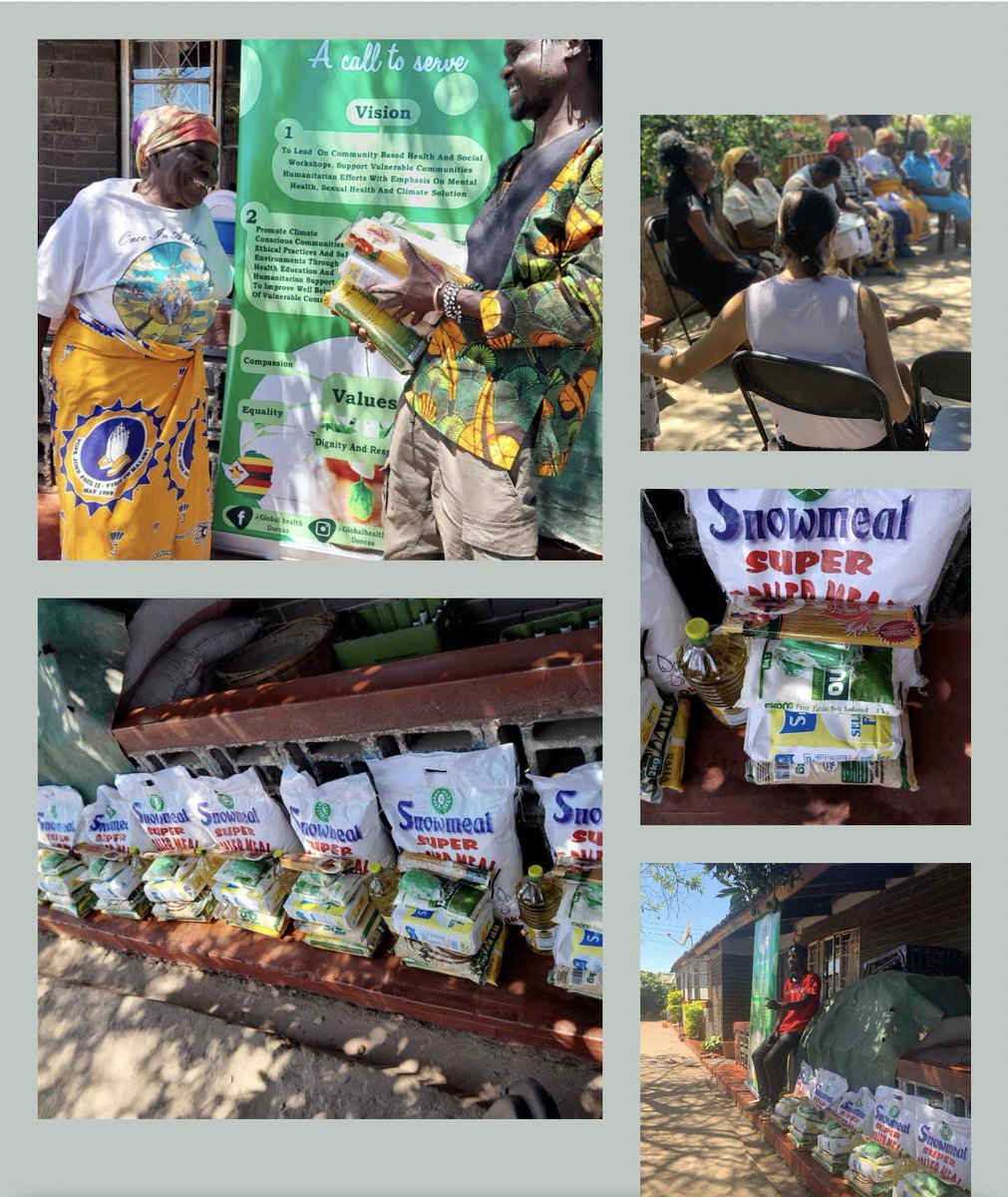Dorcas Gwata (@zambezi40) on Twitter photo Gogo Project #Zimbabwe
Today we supported 8 grandmothers who living in extreme poverty with groceries and #mentalhealth support in Mbare
Zimbabwean diaspora supporting those in most need ๐ฟ๐ผ
Gratitude <a href="/RukwezaChica/">Chipo Belinda๐ฟ๐ผ๐ฌ๐ง</a> <a href="/mdimairo/">Munya Dimairo</a> <a href="/chidodc/">Chido Dziva Chikwari</a> <a href="/ChrisDzikiti1/">Chris Dzikiti</a> <a href="/mbilez24zw/">Mbilez24</a> <a href="/DixonChibanda/">Dixon Chibanda</a> Gogo Project #Zimbabwe
Today we supported 8 grandmothers who living in extreme poverty with groceries and #mentalhealth support in Mbare
Zimbabwean diaspora supporting those in most need ๐ฟ๐ผ
Gratitude <a href="/RukwezaChica/">Chipo Belinda๐ฟ๐ผ๐ฌ๐ง</a> <a href="/mdimairo/">Munya Dimairo</a> <a href="/chidodc/">Chido Dziva Chikwari</a> <a href="/ChrisDzikiti1/">Chris Dzikiti</a> <a href="/mbilez24zw/">Mbilez24</a> <a href="/DixonChibanda/">Dixon Chibanda</a>
