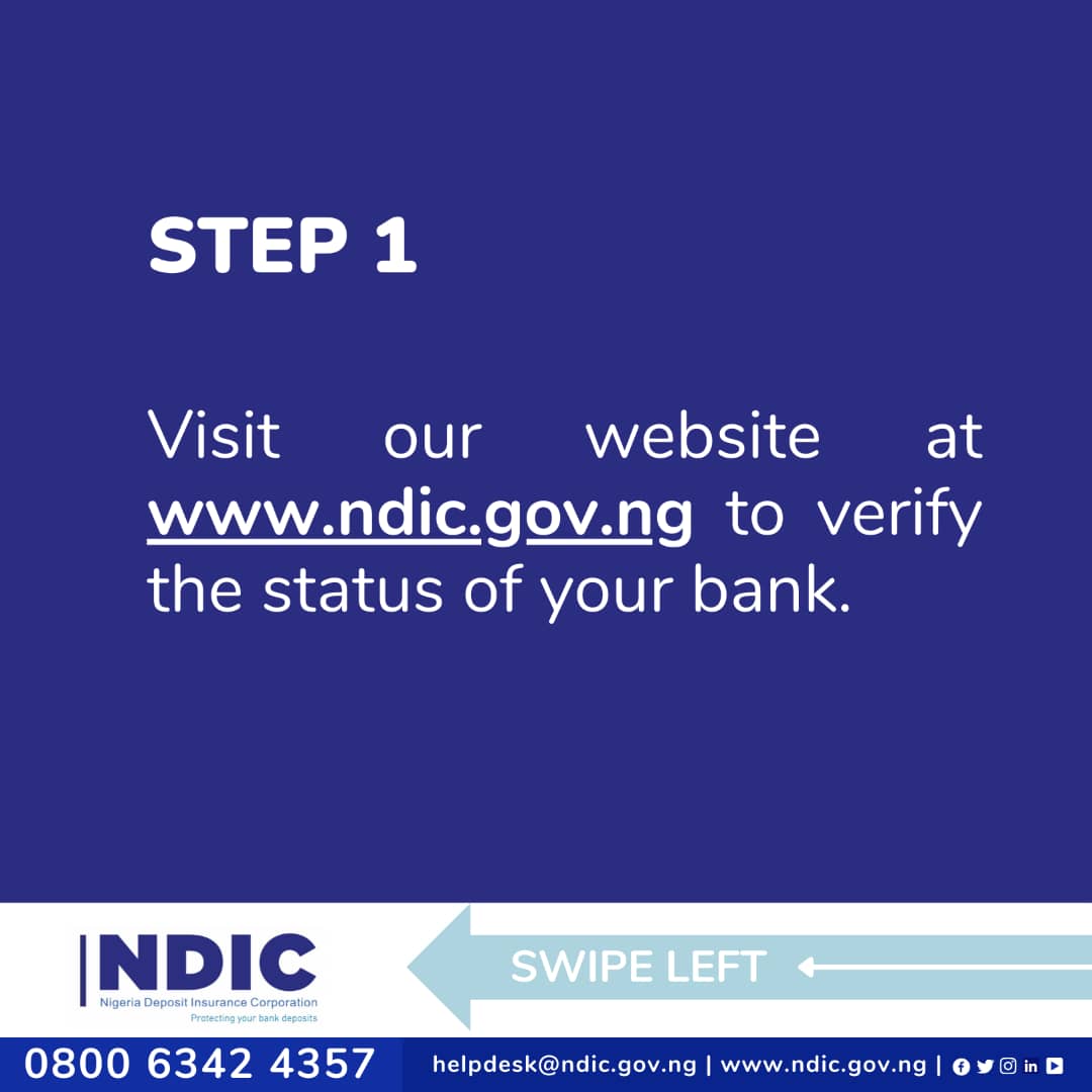 NDIC on Twitter "Did you know you can verify whether or not your bank is insured by NDIC? It’s