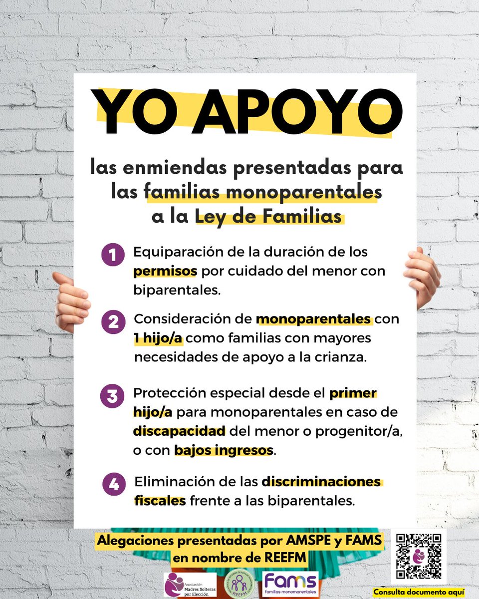 ¿Contamos con ustedes? 🙏🏻
<a href="/SSumelzo/">Susana Sumelzo Jordán</a> <a href="/pmklose/">Pau Marí-Klose</a> <a href="/nvillagrasa/">Noemí Villagrasa</a> <a href="/Begonasarre/">Bego Nasarre /❤️</a> <a href="/asanchog/">Alfredo Sancho</a> <a href="/sancho_herminio/">Herminio Sancho</a>
<a href="/eloysuarezl/">Eloy Suárez Lamata</a> <a href="/pedronavarrol/">Pedro Navarro</a> <a href="/MarioGarcesSan/">Mario Garcés Sanagustín</a> <a href="/herrerobono/">Alberto Herrero</a> <a href="/pedro_fhz/">Pedro Fernández</a>
<a href="/PabloEchenique/">Pablo Echenique</a> <a href="/TeruelExiste_/">Teruel Existe</a>

#YoApoyoEnmiendasMonoparentales
#2MillonesDeFamiliasDesprotegidas
#LeyFamilias