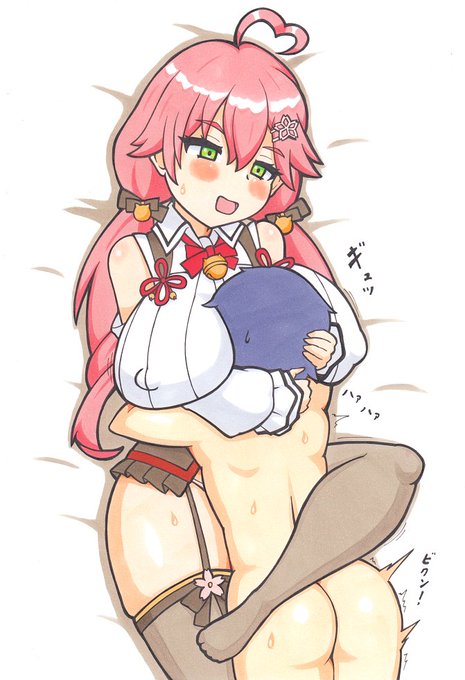 頂いたお題から、初描きでskrmkさんのエッチ絵です
やや強引なポーズになってしまったけど個人的には気に入ってます 