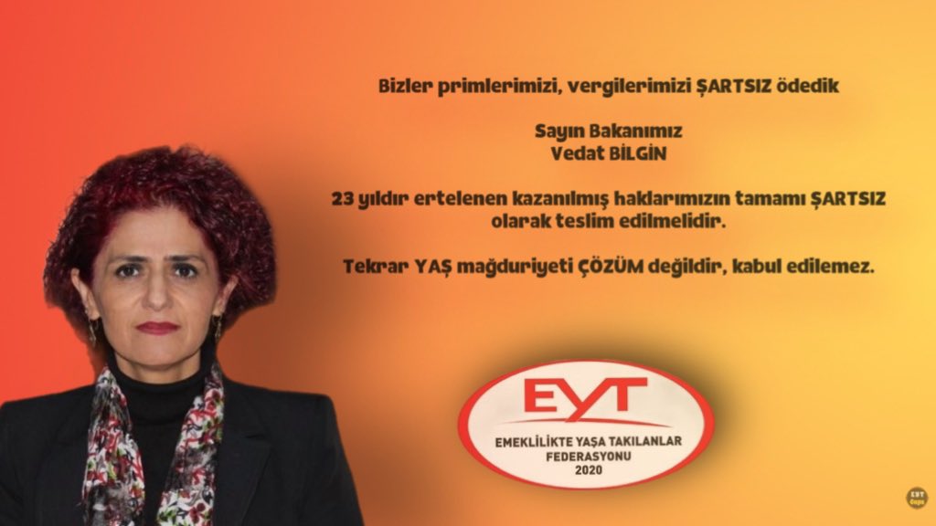 alperozupak's tweet photo. Ortada 23 yıllık bir mağduriyet varken, tekrar YAŞ mağduriyeti bizim için çözüm değildir 

Gönül BORAN ÖZÜPAK 
#YaşDeğilHAKistiyoruz https://t.co/rAMdwmA4qW