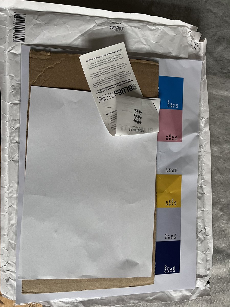 stuartdunn25's tweet photo. Just received my @BCFC colour pallet from the postman.. just look at the state of this packaging 🤦‍♂️. An amazing work by @staceybarnfield ruined! Item wet and crushed 🤬 What am I supposed to do with this ?? #bcfc ? https://t.co/vUmBQv15U7