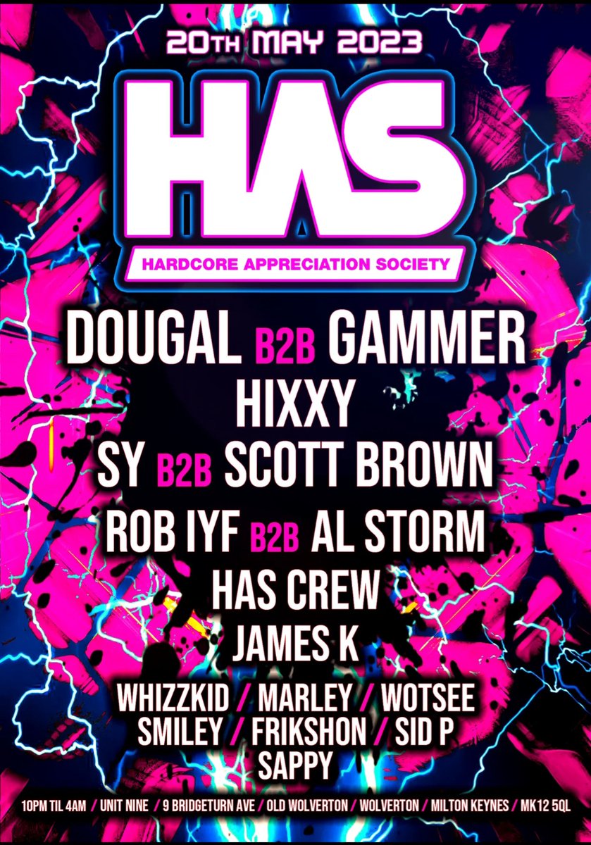 H.A.S - Only event in 2023 with <a href="/djdougal/">dj dougal</a> <a href="/djscottbrown/">𝗗𝗷𝗦𝗰𝗼𝘁𝘁𝗕𝗿𝗼𝘄𝗻</a> <a href="/HixxyUK/">Hixxy</a> @djgammer <a href="/MCWhizzkid/">Whizzkid</a> <a href="/alstormuk/">Al Storm</a> skdl.co/P5gD45YAOvb