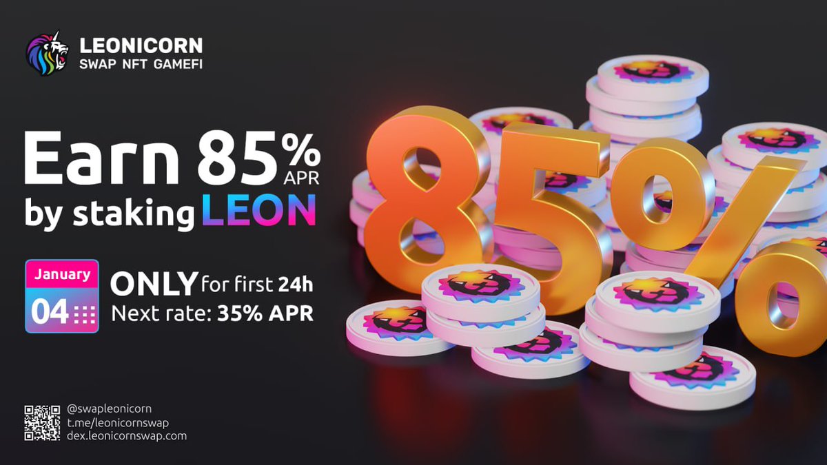 We are sending one random follower $150 $LEON in 72hrs all you have to do is RT and be following myself &amp; <a href="/swapleonicorn/">LEONICORN | Swap - NFT - GameFi</a> 

RT their 📌 and comment $LEON #LEONICORN 

additional $100 if the winner is a member of TG and post proof -

t.me/leonicornswap

Goodluck ❤️