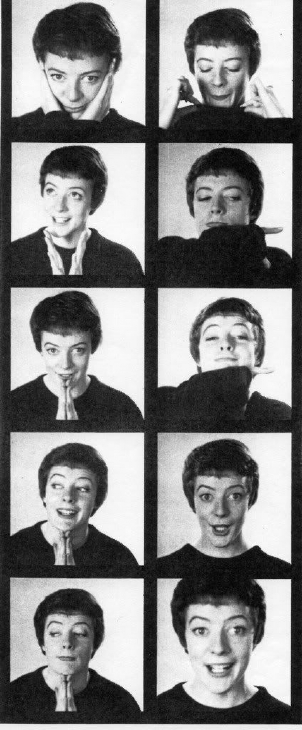 Maggie Smith poses in a photobooth, 1956. Happy Birthday Maggie! 