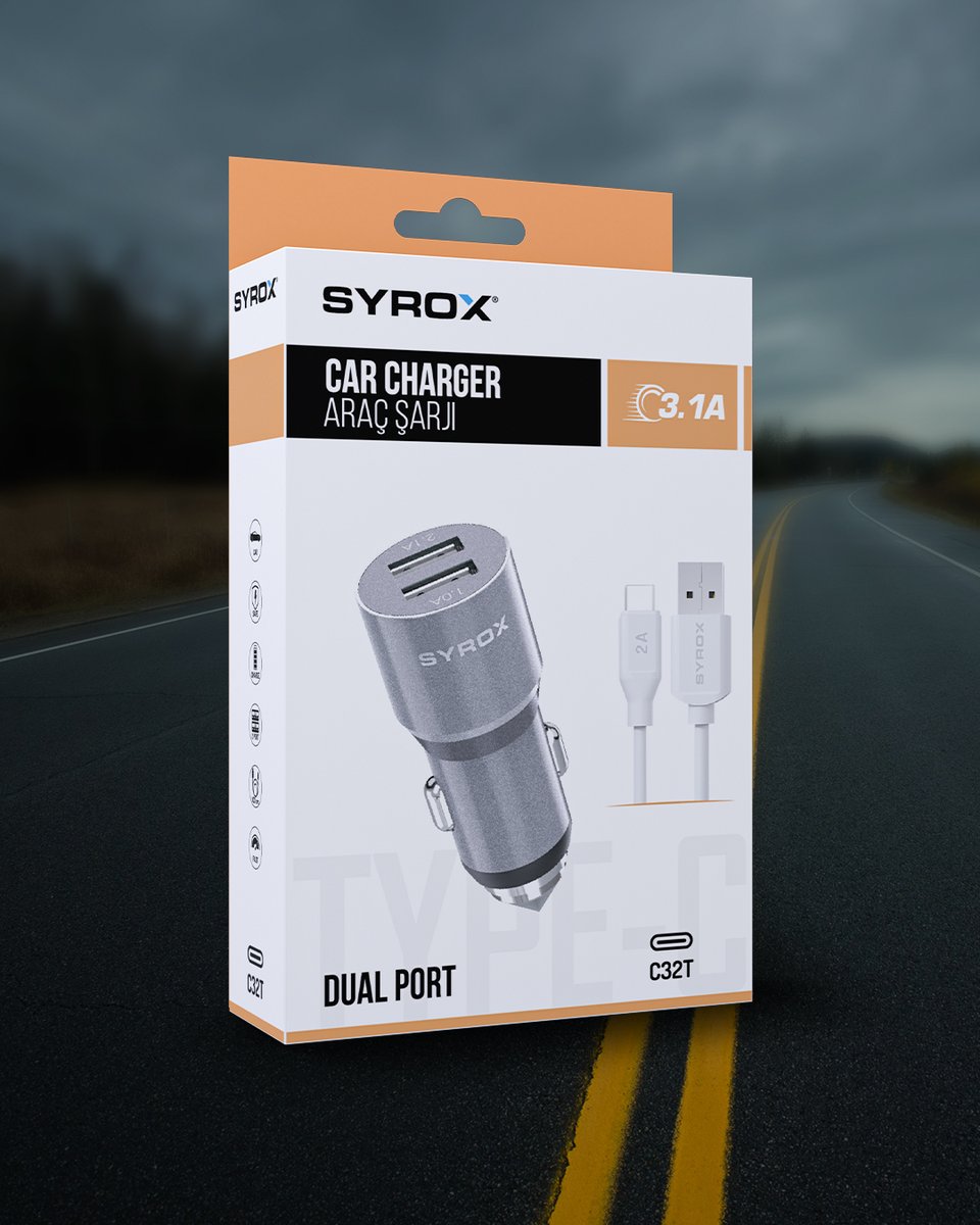 C32T
DUAL PORT TYPE-C / USB-A CAR CHARGER
ÇİFT ÇIKIŞLI TYPE-C / USB-A ARAÇ ŞARJI
#syrox #syroxtechnologies
#araçşarjı #şarj #hızlışarj #hızlıaraçşarjı #carcharger #araba #yol #usbcharger #fastcharger #caradapter #electronics #charger #car #speed #road #charging #quickcharge