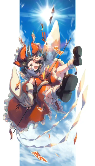 #今年も残りわずかなのでお気に入りの4枚を貼る全部霊夢さんの絵ですね… 