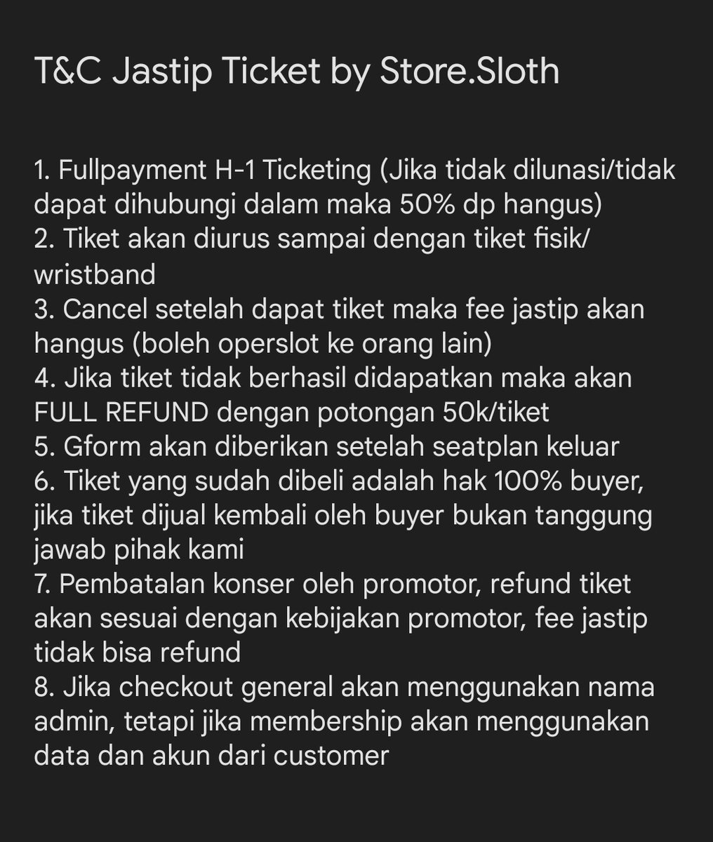[HELP RT] OPEN JASTIP TIKET KONSER TREASURE IN SINGAPORE 

🗓️ 8 April 2023
📍 Singapore Indoor Stadium
💵Fee jastip 300k/tiket

- Cek TnC sebelum booking
- 100% trusted 
- Sold out = refund
- Limited slot
- Bisa bantu hotel+tiket pesawat sekalian