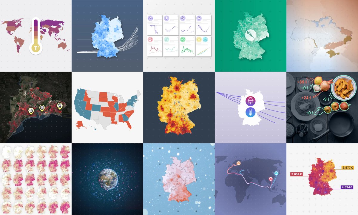 Nachdem wir im Team Daten und Visualisierung bei <a href="/zeitonline/">DIE ZEIT</a> in den vergangenen zwei Jahren vor allem Coronazahlen analysierten, konnten wir 2022 wieder ein breiteres Themenspektrum bearbeiten. 
zeit.de/jahr-in-daten-… (1/10)
