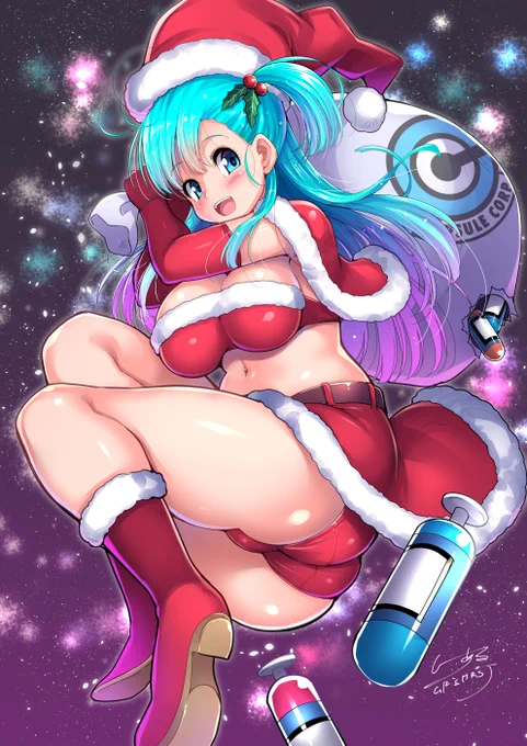 今日の投稿絵は、先週のリスナーさんのサンタ絵が良くって、自分もサンタ絵描けばよかったーってなったので、周回遅れで自分もサンタブルマ絵でした。 