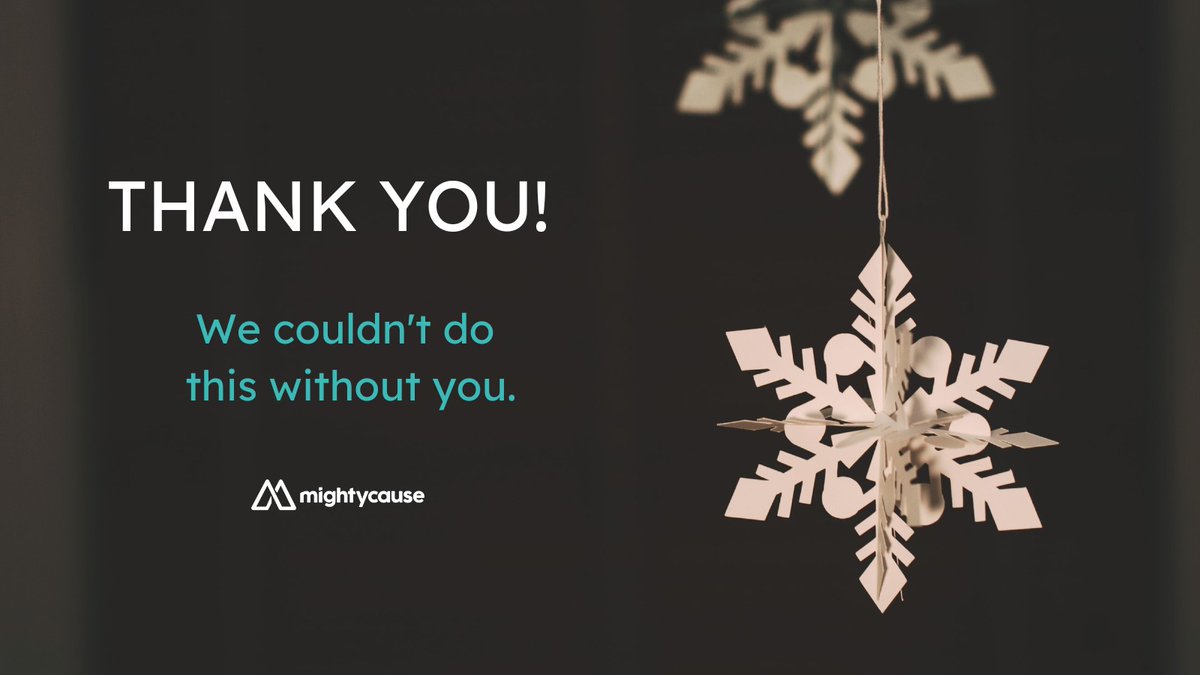 mightycause's tweet photo. Thank you to every nonprofit and every donor that participated in giving throughout 2022! We are here to make a difference in the world, and working with you makes that happen.  We are thankful and look forward to the years ahead. 

#mightycause #thankyou #onlinefundraising https://t.co/M0mgRkeQrp