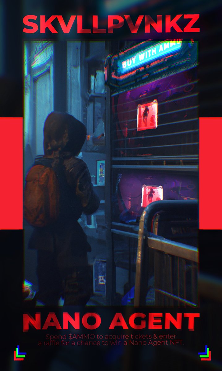 Will you take the risk and venture into the unknown, or will you turn away from the tantalizing prospect of reward? 

5 <a href="/nanoverseHQ/">NANOVERSE HQ</a> Agent NFTs, 500 $ammo per ticket to enter the raffle - max 5 per wallet.

Open to all <a href="/skvllpvnkz/">Skvllpvnkz</a> holders. Link below👇