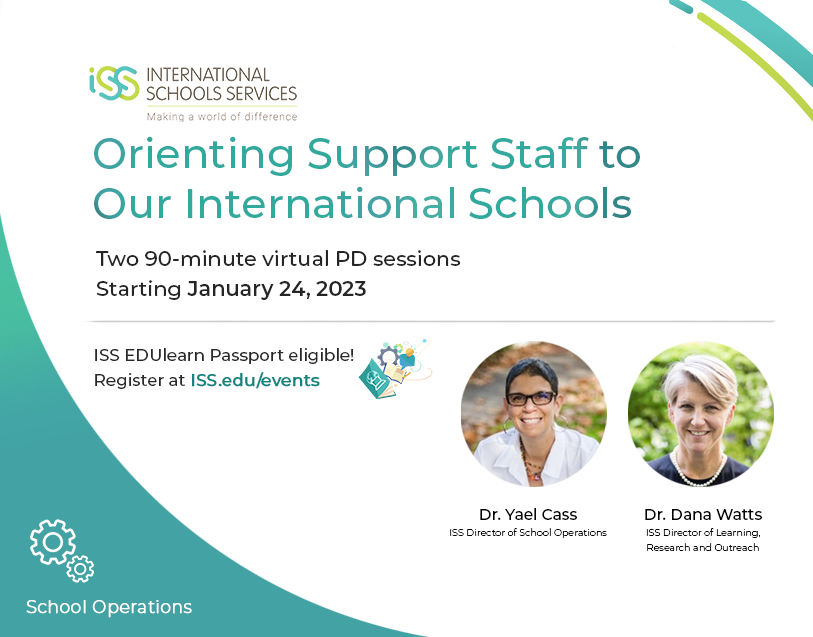 To succeed in any organization, one needs to understand the sector. Starting January 24, 2023, join Dr. Yael Cass and Dr. Dana Watts to unpack the unique characteristics of the world of international schools! iss.education/3hLyfNF #ISSedu #IntlEd #IntlSchools