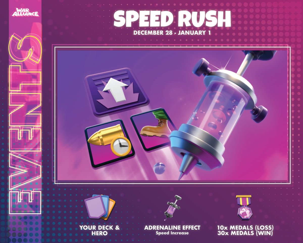 New #Event incoming! Take part in the latest #WarAlliance event, Speed Rush, where speed is completely ramped up :D Like and let us know which Hero you think works best under the influence of an #AdrenalineBoost ☕️☕️☕️