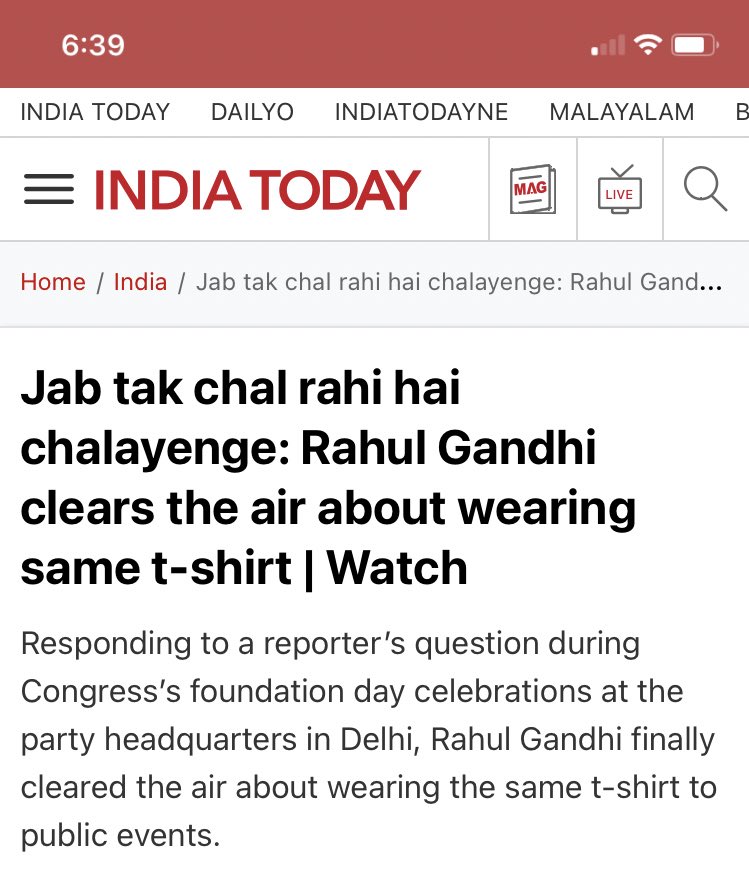 sakshijoshii's tweet photo. STAY INFORMED

जब तक चल रही चलाएँगे टी शर्ट के लिए बोला था  यात्रा के लिए नहीं
 क्योंकि रिपोर्टर का सवाल ही था कि एक ही टी शर्ट कब तक चलाएँगे? https://t.co/rMFEAvVyWw