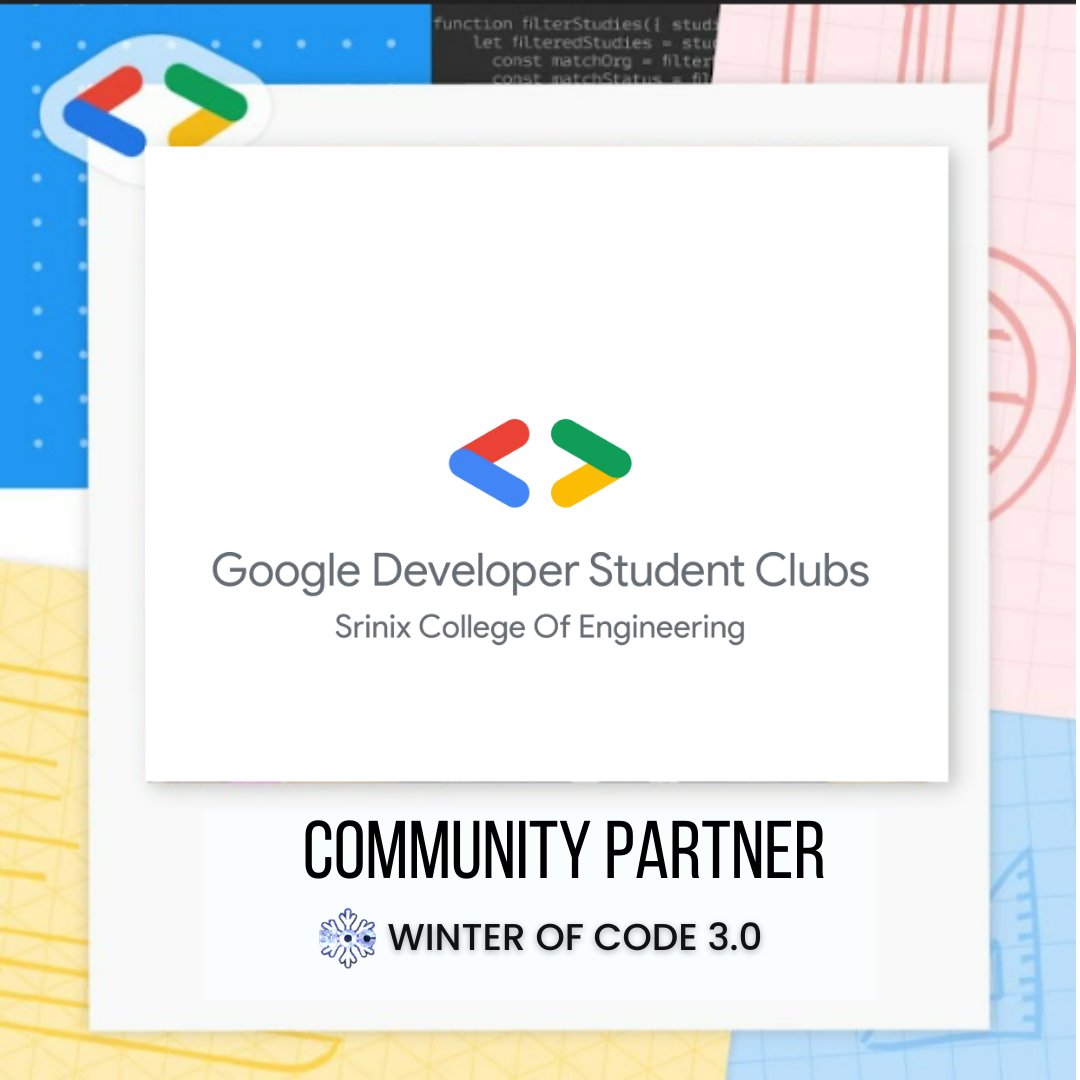 dsc_srinix's tweet photo. Hello everyone 🙂,
We are very much excited to share you that now GDSC SCE is the Community Partner for Winter of Code 3.0, which is organised by Google Developer Student Club - IIIT Kalyani 🥳🚀🚀🚀
 
#community #gdsc #gdsdcsce #techcommunity #opensource #opensourcecommunity https://t.co/eSaNB1XfGq