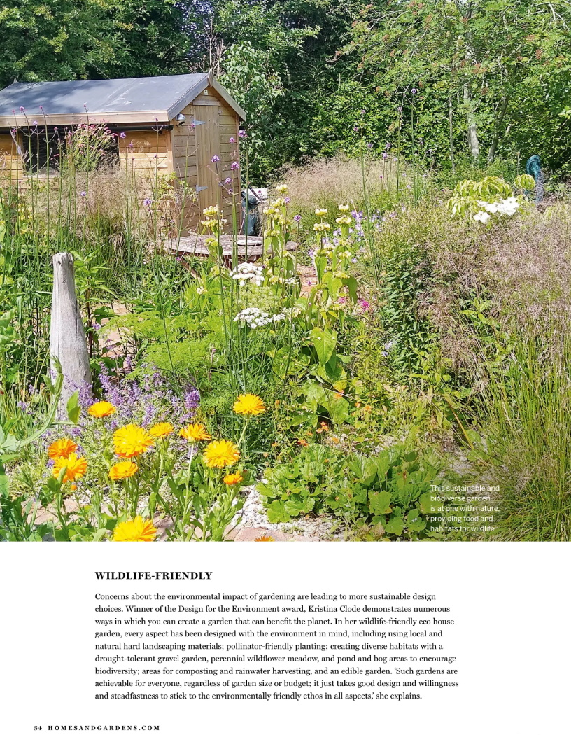 KrisClode's tweet photo. The award winning wildlife friendly Eco house garden I designed is featured in the January issue of @homesandgardens Magazine along with some of the other @The_SGD winning projects. Take a look! 
#sgdawards #ecofriendly #sustainable #biodiverse https://t.co/xDednow1Sl