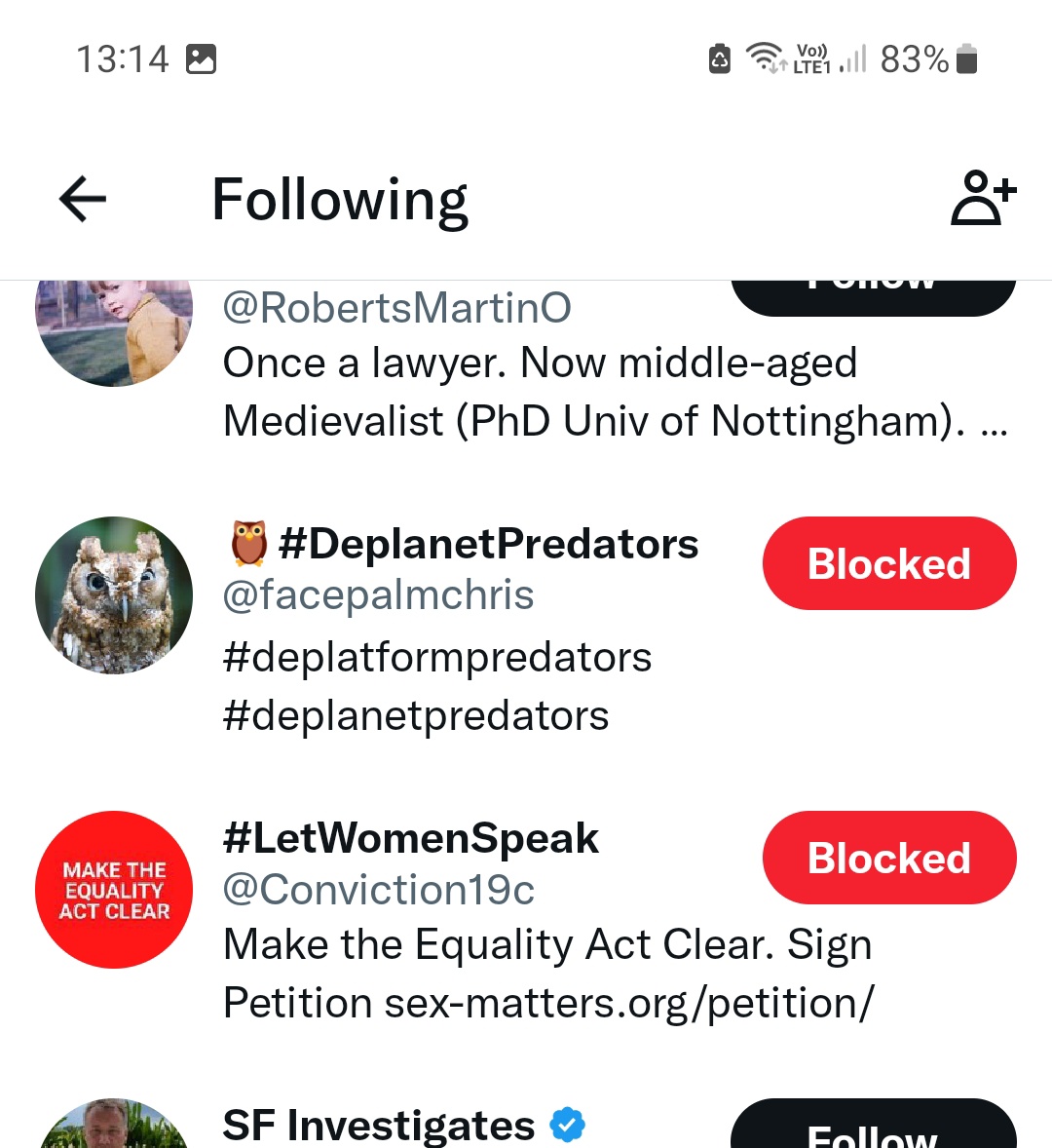 Transphobe Blocklist tweet media