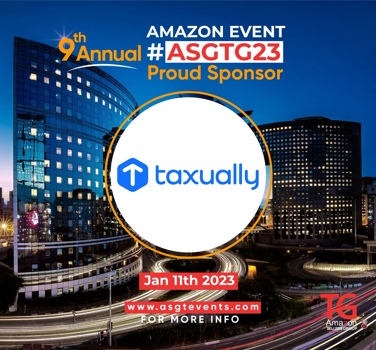 taxually's tweet photo. Come and meet us at the 9th @AmazonASGTG  event, where we can provide the best solutions to expand your business and reach your goals for 2023!
Use the Taxually15off2023 code at checkout and enjoy 15% off your ticket. 
Tickets and more details:
https://t.co/MDnF7TZ9py https://t.co/5NRotIU2lz