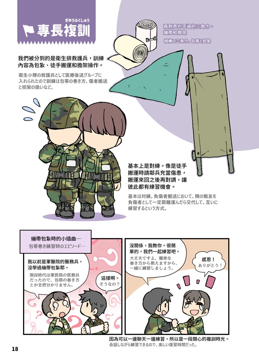昔(1と2枚目)はうちのような衛生兵班が後備部隊の救護に当たりましたが、今(3枚目)は部隊全員戦場救護の知識と技術を学ばなくてはいけません。