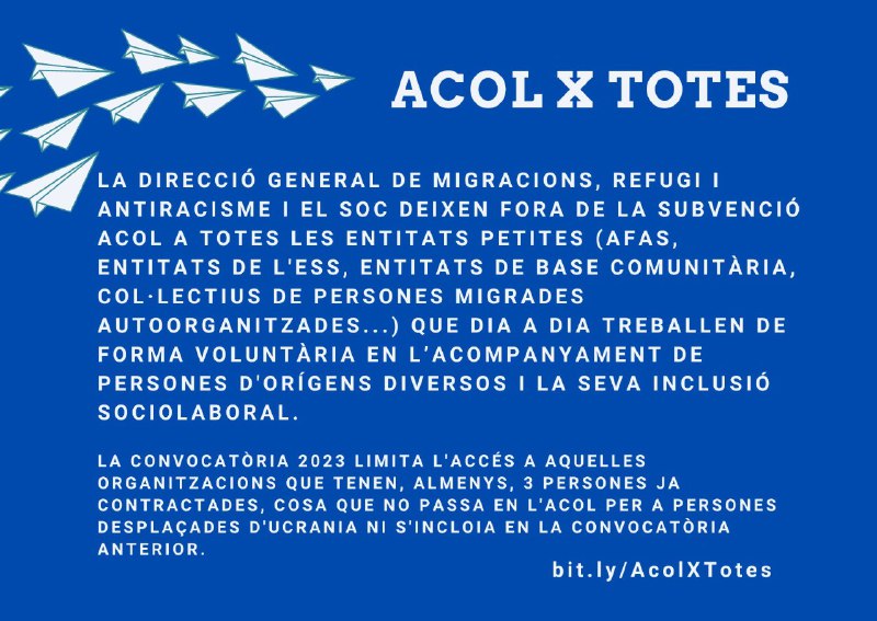 CoordinadoraOF's tweet photo. Volem un #ACOLxTotes i que s’ajusti a la realitat del teixit social i comunitari.
👉Adhereix-te: https://t.co/R1eohx07Jp https://t.co/NUeL3imcCU