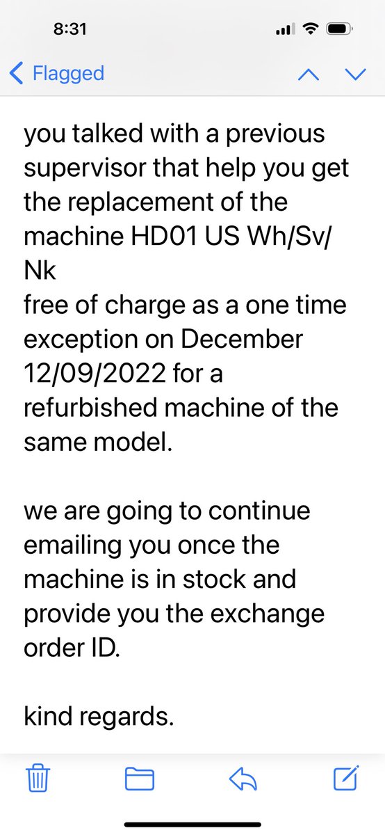 mebeals's tweet photo. @AskDysonUS @Dyson spoke with your disappointing CS after hours of waiting. Was made a promise is writing and have not heard back. Pls advise ASAP https://t.co/4Bs6k8wkUV